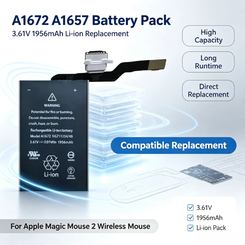 3.61V 1956mAh A1672 A1657 Battery For Apple Magic Mouse 2 020-00634 020-00633 Wireless Mouse Hight Quality Batteries