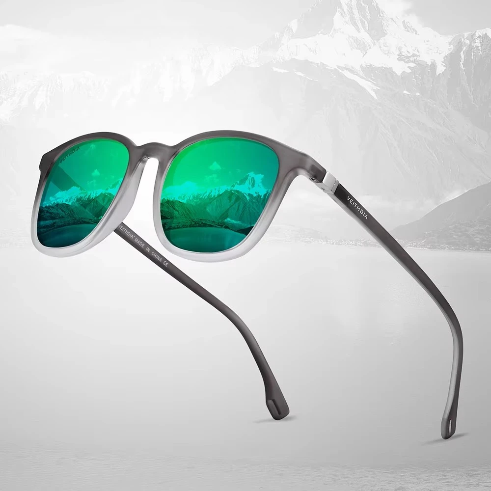 Hot selling：Vintage ROUND Sunglasses 2025  UV400 Lens Veithdia Sun Glasses for Men Polarized 7520 Logo