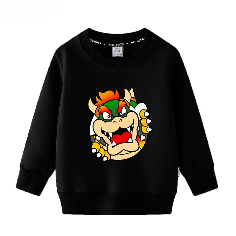 New Style Super Mario Cartoon Game Peripheral Children's Hoodies Spring and Autumn Boys and Girls Round Neck Pullover Sweater