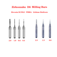 Lab Zirkonzahn CADCAM Milling Burs Dental Cutters Zirconia DC,DLC PMMA NC Emax Lithium Disilicate Shank 6mmX50L