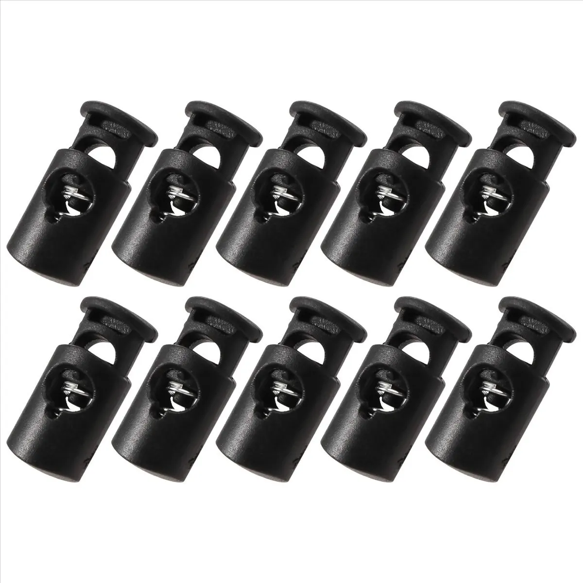 FTGT-Diameter 8 mm hole, cord cord stopper laces snap hook, black, 10 pcs