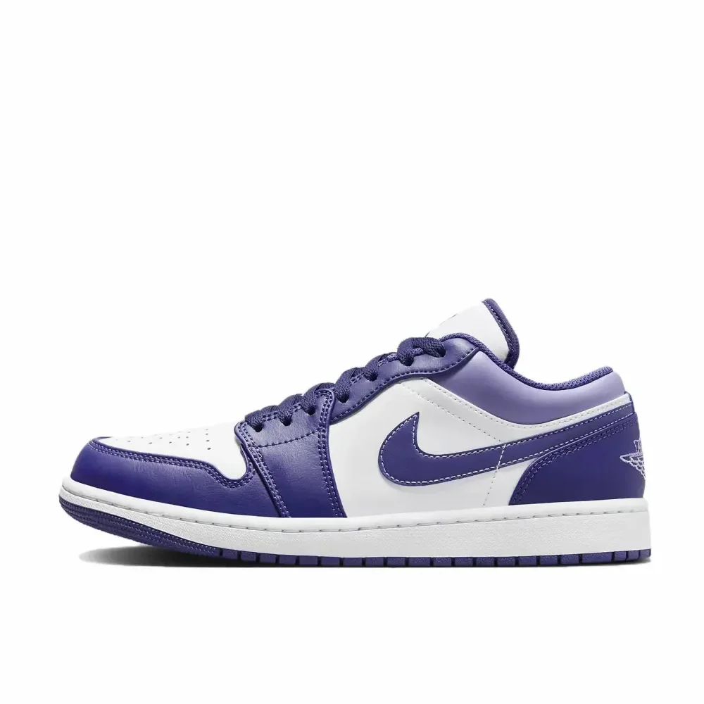 Мужские баскетбольные кроссовки Nike Purple Air Jordan 1 Low в стиле ретро с низким берцем, легкая нескользящая повседневная обувь