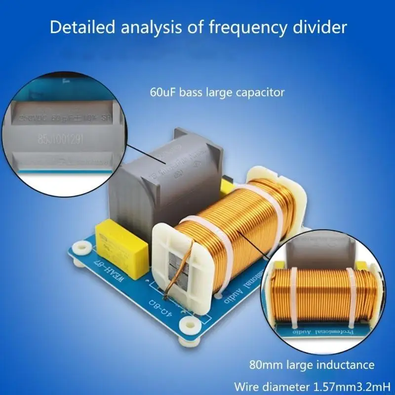 C63A 1200W Crossover Divider Divider Bass Subwoofer Component Component Filter