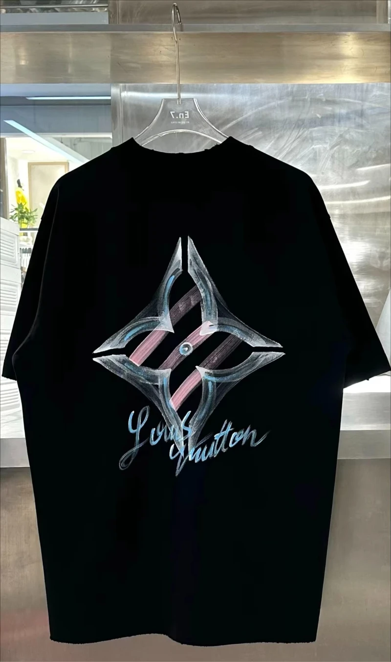 ملابس رياضية غير رسمية مطبوعة من القطن الخالص بأكمام قصيرة تي شيرت عصري نصف كم للرجال والنساء قمصان جرافيك #1