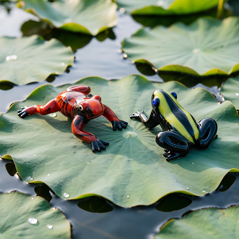 

Murano Glass Frog Figurine Cute Animal Small Statue Ornament Home Tabletop Room Decor Collection Holiday New Year Gift for Kids