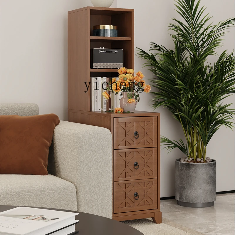 X-13 sofa side cabinet narrow cabinet solid wood bedside table integrated high cabinet corner locker