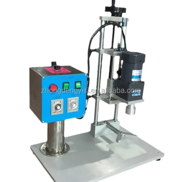 New Condition Semi-Automatic Electric Duckbill Cap Rolling Machine for Screw Iron Metal Can As Well As Glass Bottle Spraying