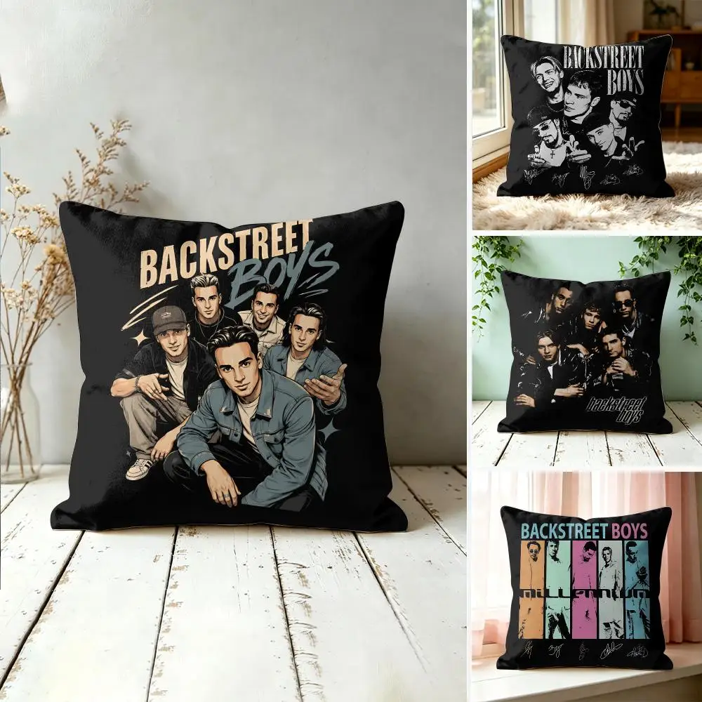 B-Backstreet Boys Rock Band Cushion Cover Square Decorative Throw Pillow 40x40cm For Sofa Bedroom Living Room Home Decor