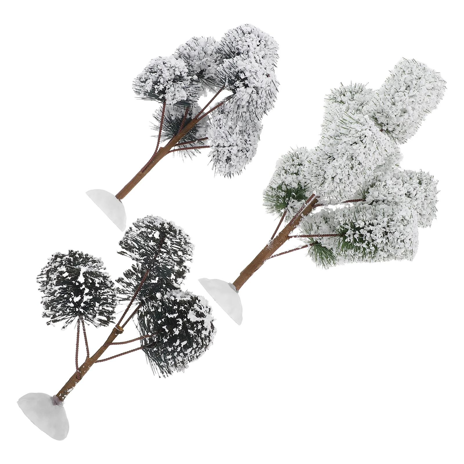 

3Pcs Mini Artificial Snowy Christmas Trees Snow Desktop Xmas Tree Tabletop Holiday Scene Decoration Small Space Home Ornament