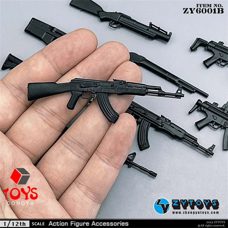 ZYTOYS ZY6001 1/12 MP5 M4 AK47 M1887 Soldier Gun Model 9pcs Mini Scene Accessories Fit 6'' Soldier Action Figure Body Dolls