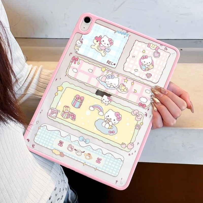 

New Hello Kitty IPad Case Anti-Scratch Protection Cover for IPad Air7 2025 Pro 11 10th 10.9" Air4/5/6 7/8/9th 10.2in Back Cover