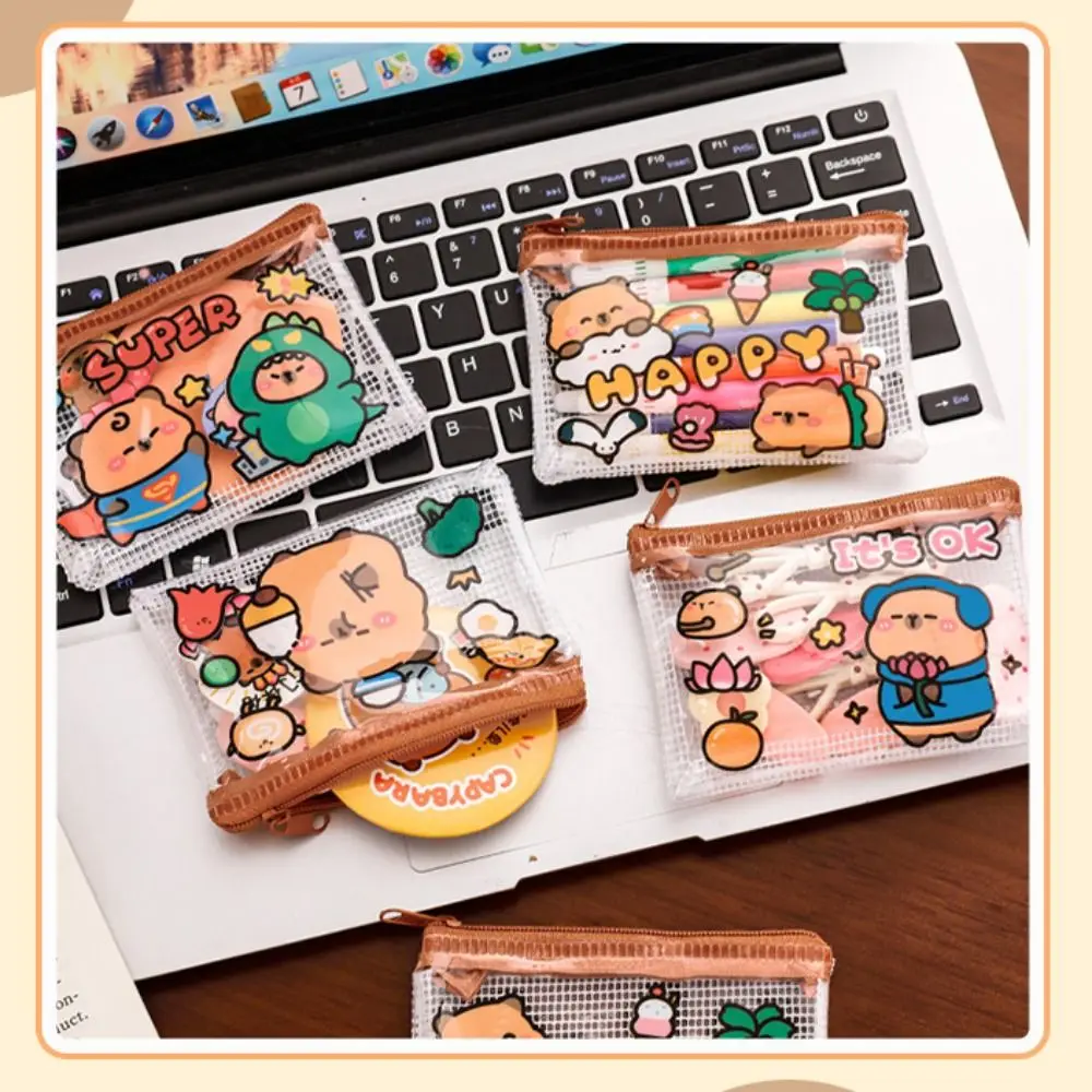 防水カピバラ収納袋 PVC 漫画小銭入れミニ財布キッズギフト