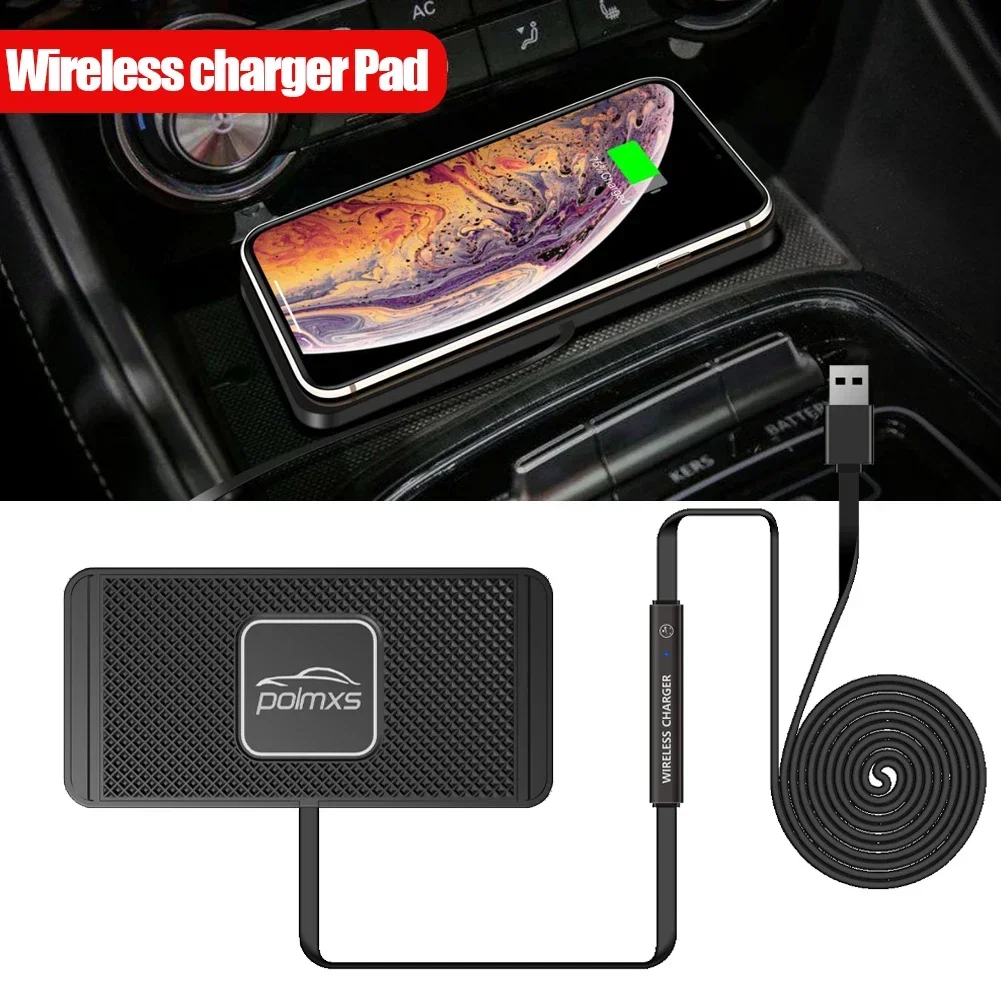 Wireless Car Charger Silicone Anti-skid Pad Cradle Dock For iPhone 14 13 X Fast 15W Car Charging Stand Car Modification