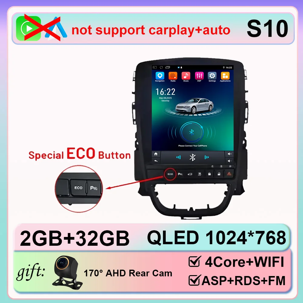 Android 16 Carplay voor Opel Astra J Cascada Buick Verano Excelle 2009-2015 Autoradio Auto Navigatie Multimedia Speler