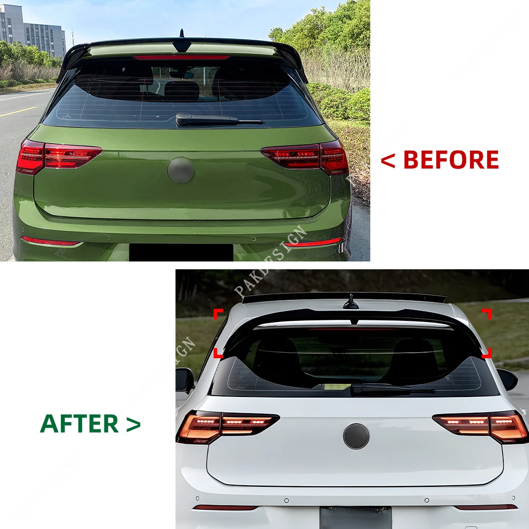 Maxton Style Car Rear Roof Spoiler Wing Cap for VW Golf MK8 R Golf 8 GTI Clubsport Performance 2020 2021 2022 2023 2024 Bodykits