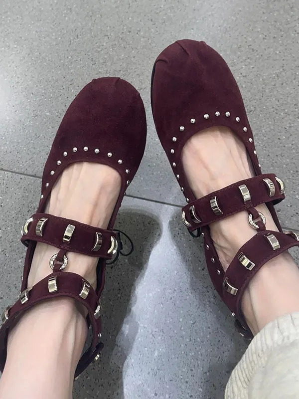 ballet-sle-mary-jane-oes-round-toe-flat-bot-one-strap-bule-versatile-white-enhancing-faionable-rivet-detail-single