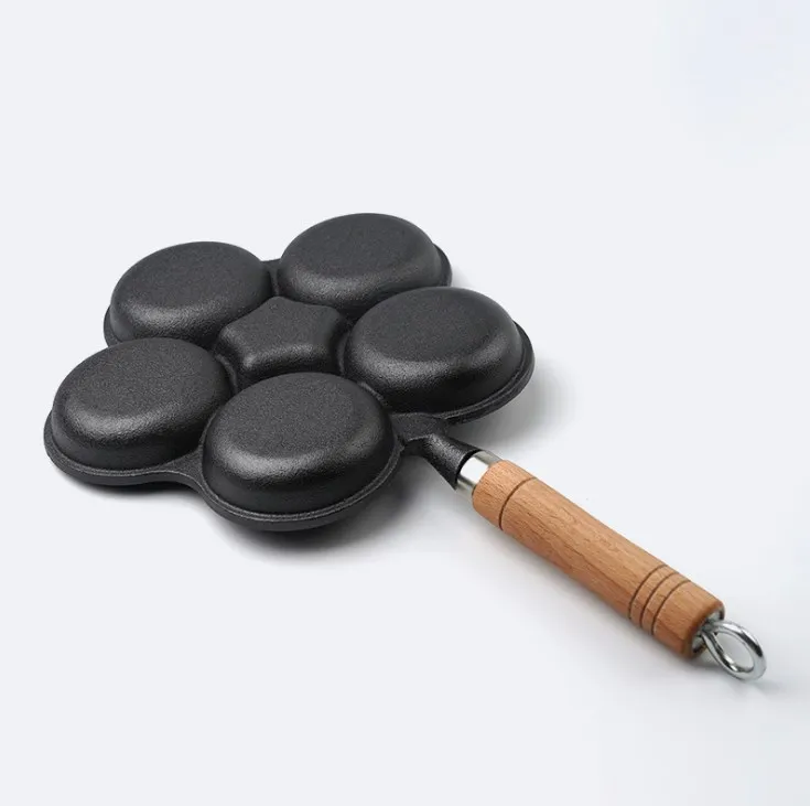 5-hole Frying Pot Thickened Omelet Pan Non-stick Egg Pancake Steak Pan Cooking Egg Ham Pans Breakfast Maker
