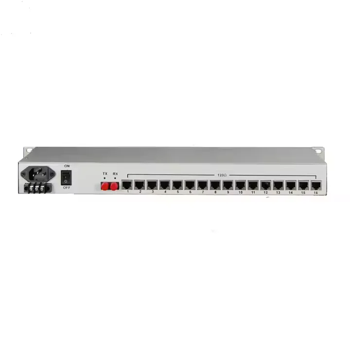 OEM Multiplexer Device 16 Channel E1 Over Fiber Media Converter Mux PDH 120ohm 75ohm