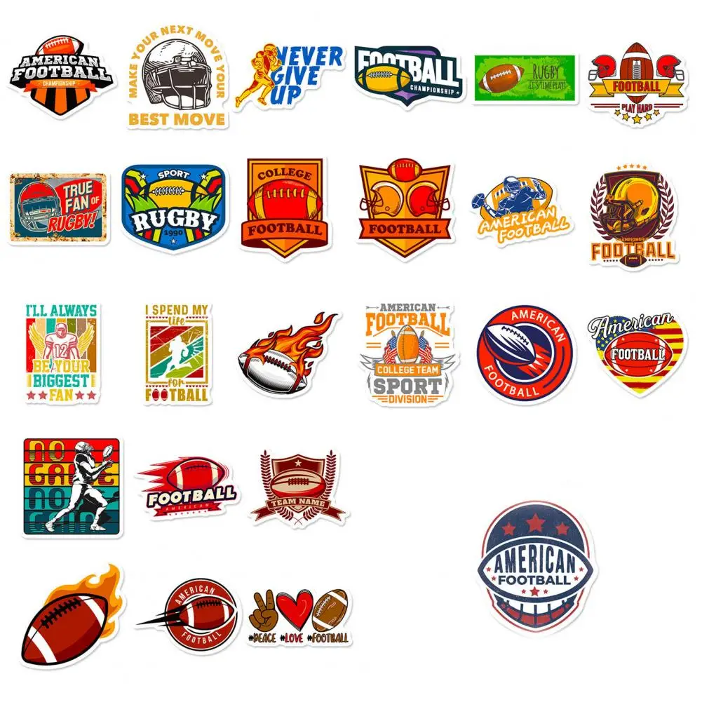 Scrapbooking Sticker Football Stickers for Fans Clear Printing Rugby Stickers for Skateboards Laptops Water Bottles