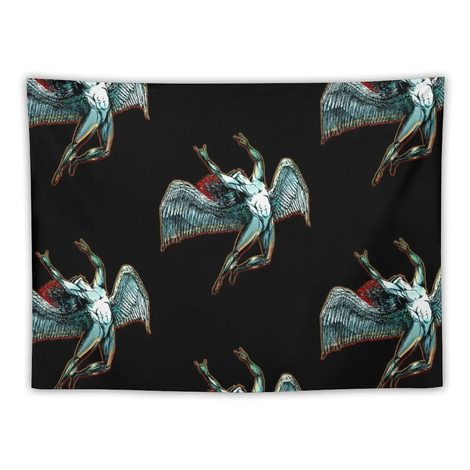 ICARUS THROWS THE HORNS - dark shadows *awesome UNLISTED designs in my portfolio* Tapestry Mushroom Tapestry