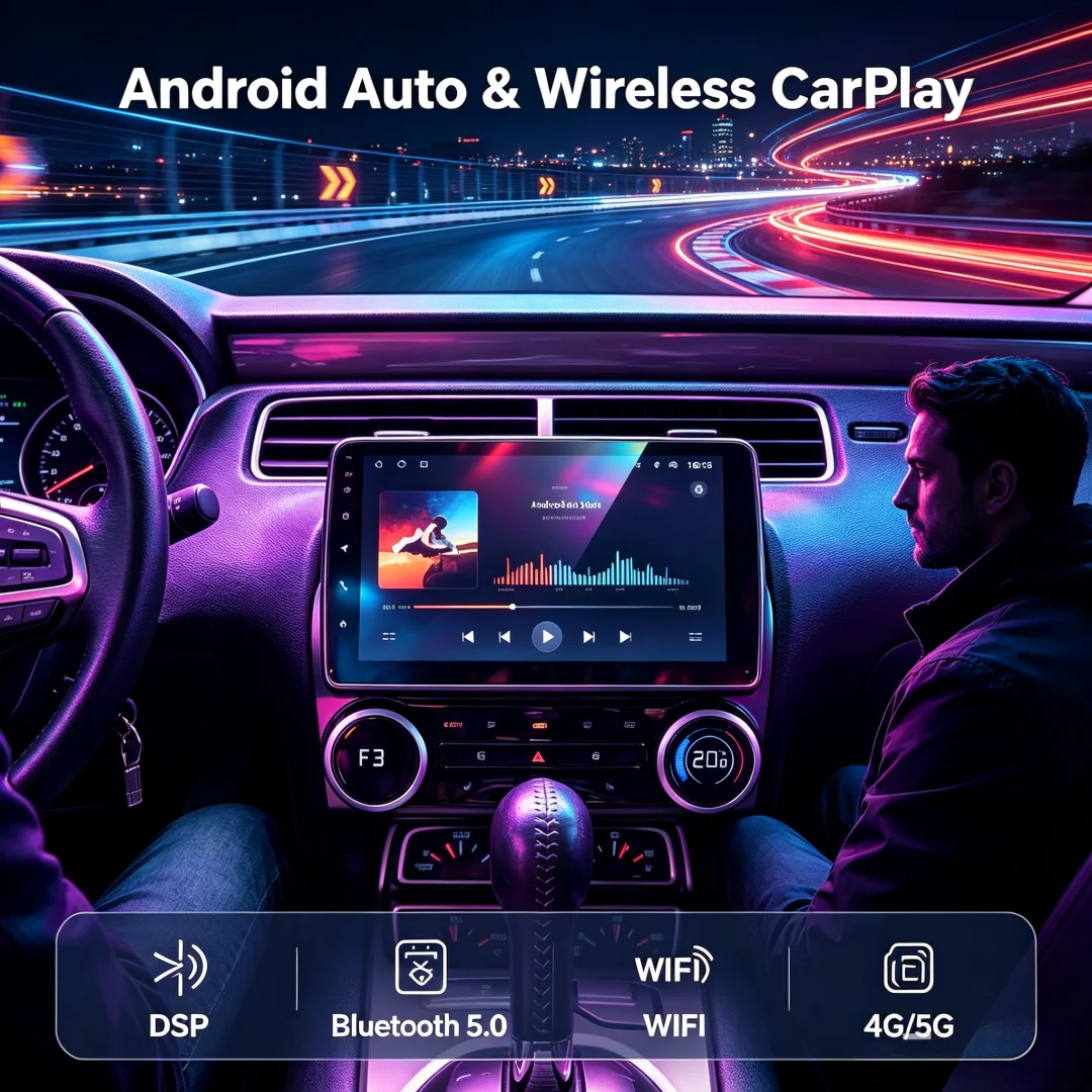 J Android Car Radio DVD Player GPS Navi Stereo Receiver For Chevrolet Camaro 2010‑2015 Wireless CarPlay Car Multimedia Head Unit