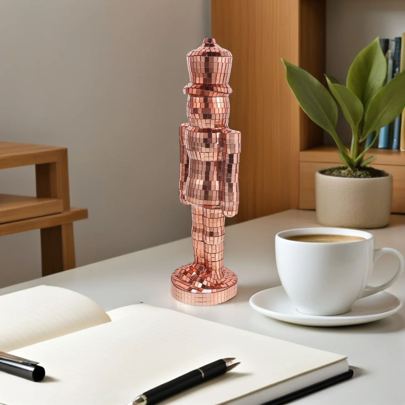 

40Cm Glass Nutcracker Decoration: Disco Style Festive Centerpiece for Living Room Cabinet Holiday Home Decor