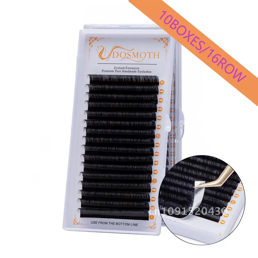 DOSMOTH 10 boxes 16rows 7-16mm  mink eyelash extensions supples False fake eyelash extension individual lashes  cosmetics