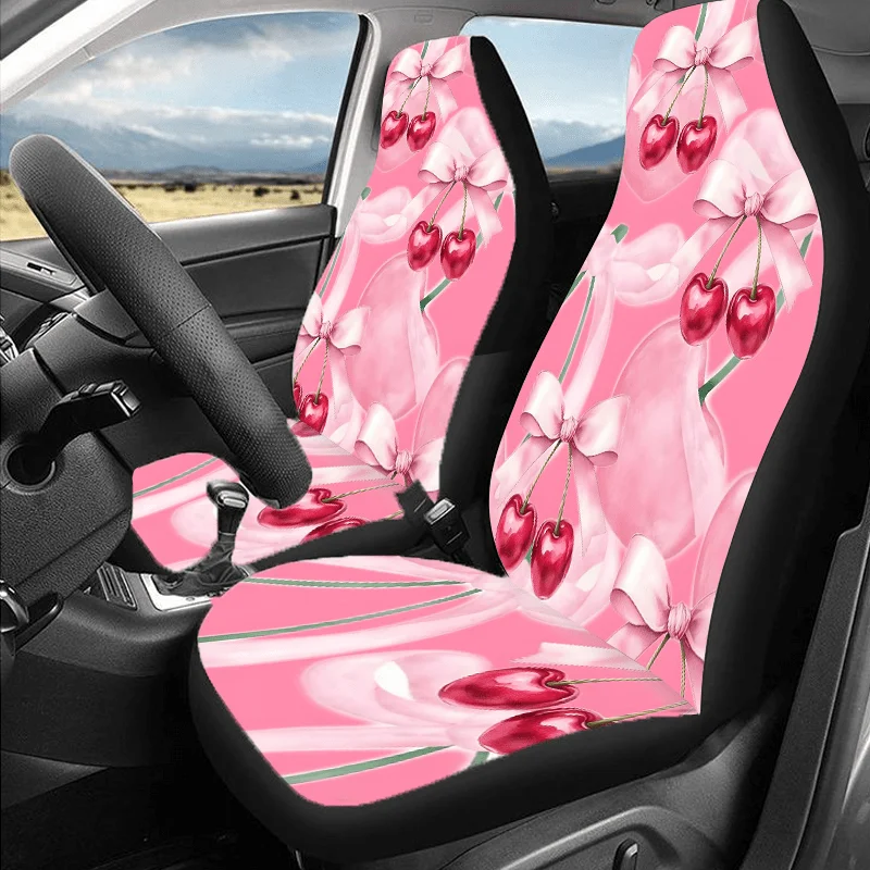 Car Seat Covers Cherry Blossom Romantic Sweet Watercolor Pink Bow Vintage Candy Cute Feminine Car Seat Cover Front Car Seat Cove