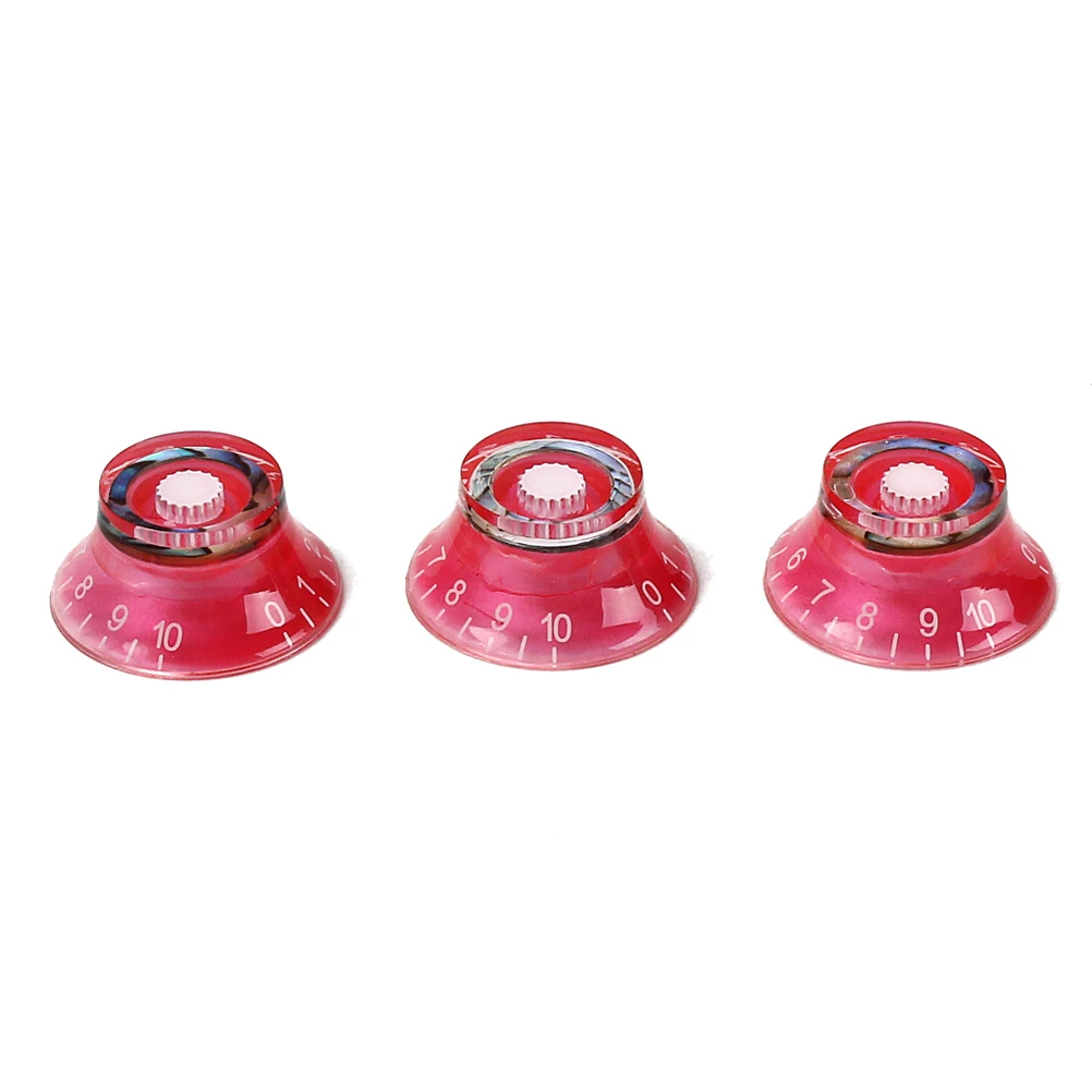 

3 PCS/Set Electric Guitar Parts Volume Tone Control Knobs Cap Potentiometer Red
