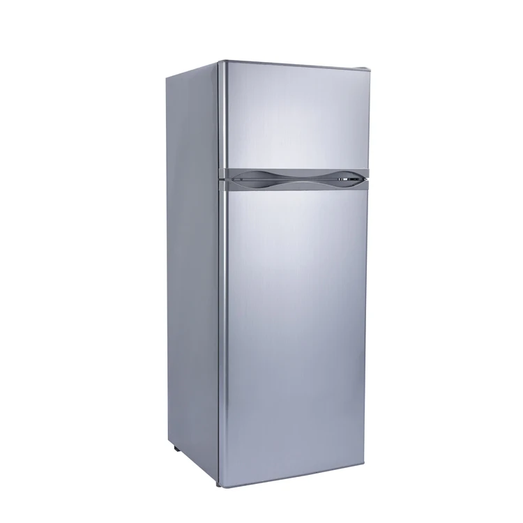 12V 24V DC gas home refrigerator 218L top freezer double door solar portable refrigerator BCD-218