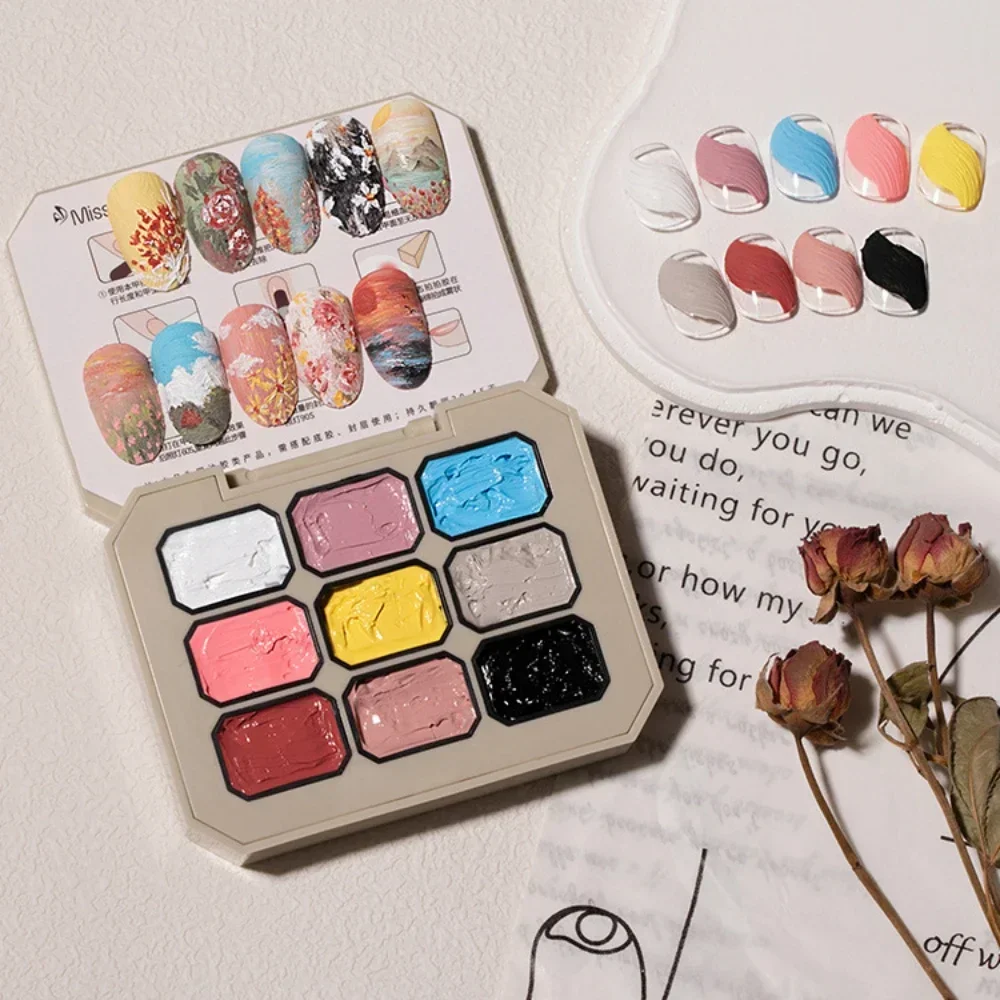 3D 효과 오일 페인팅 텍스처 젤 드로잉 슈퍼 텍스처 페인팅 젤 쏙 오프 UV LED 세미 퍼머넌트 피그먼트 페인트 아트 젤