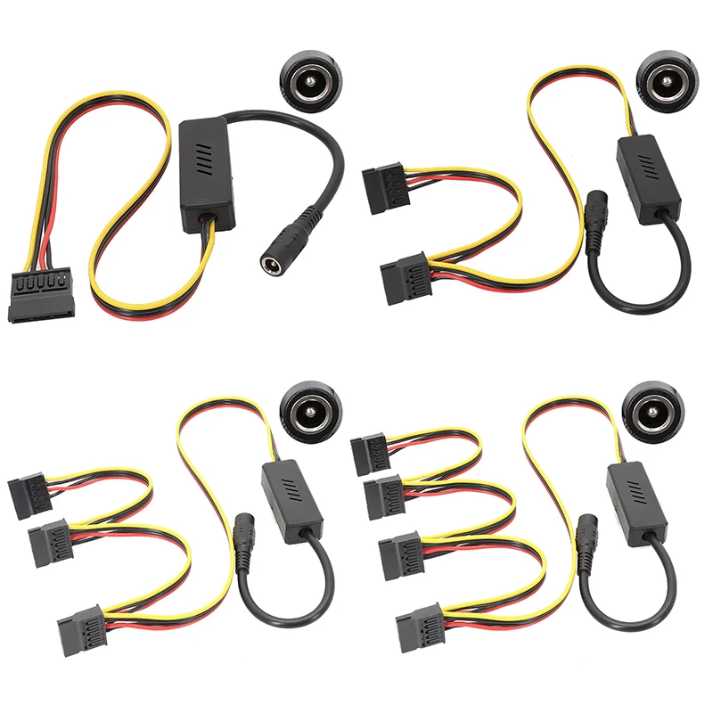 1Pc DC 5525 To SATA Hard Drive Power Supply Cable DC 12V To 4Pin Molex HDD Cable Step-down Voltage Regulator