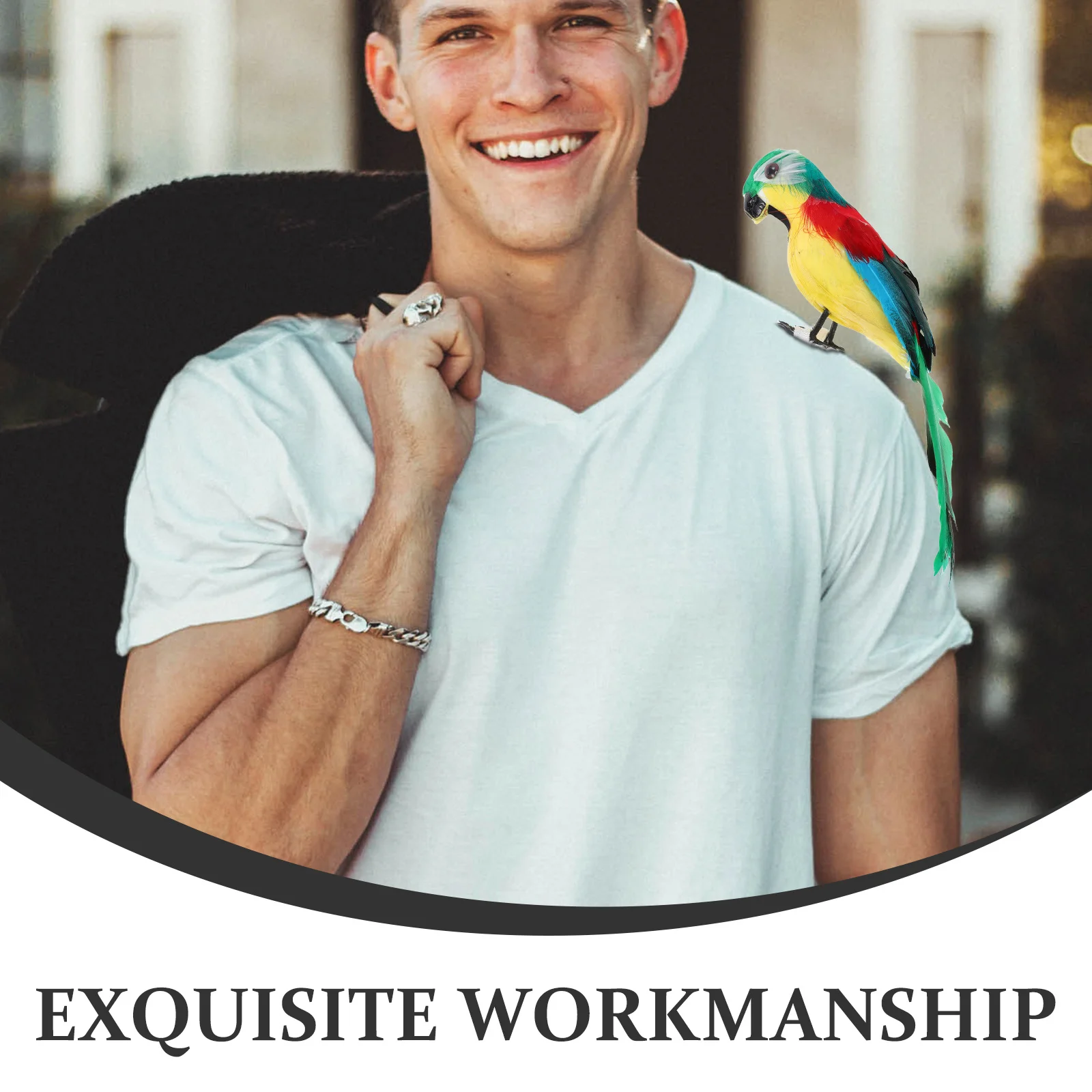 2 個海賊ショルダーオウムコスチュームアクセサリー偽鳥小道具ハロウィン子供大人男の子女の子コスプレパーティーオウムコスチューム