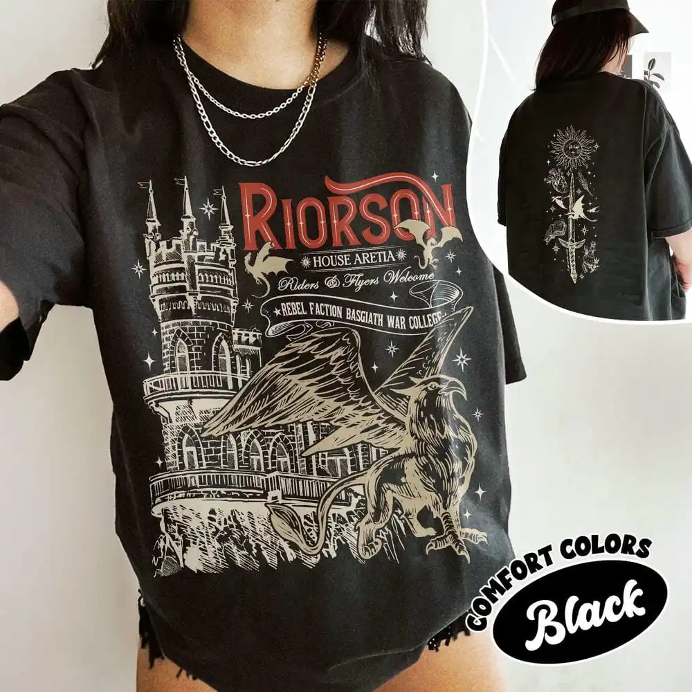 Vintage Xaden Riorson Comfort Shirt Iron Flame Fan Fourth Wing Dragon Rider Bookish Romantasy Y2K Top Dagelijks Trendy Streetwear