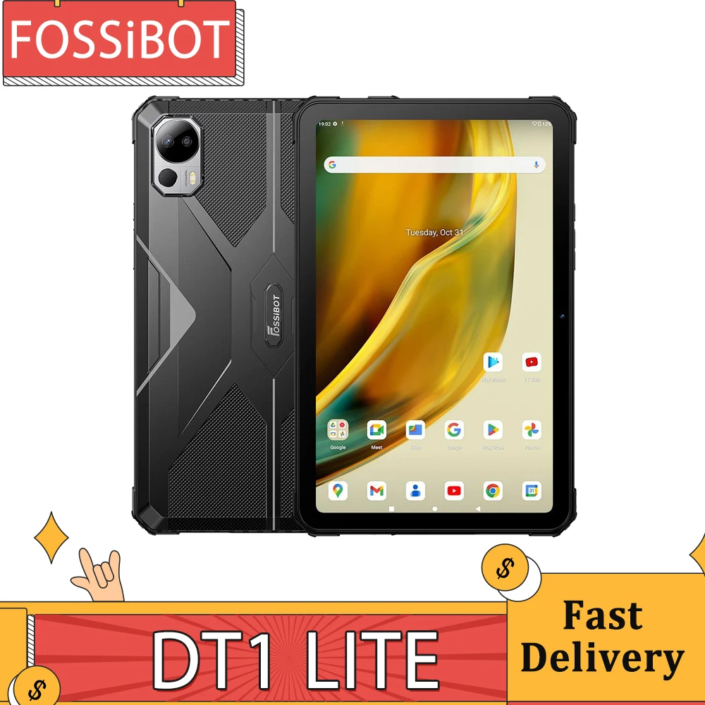 FOSSiBOT DT1 Lite 10.4-inch Rugged Tablet MT8788 Octa-core 2.0GHz, Android 13 4GB RAM 64GB ROM 13MP+5MP Camera Face ID Unlock