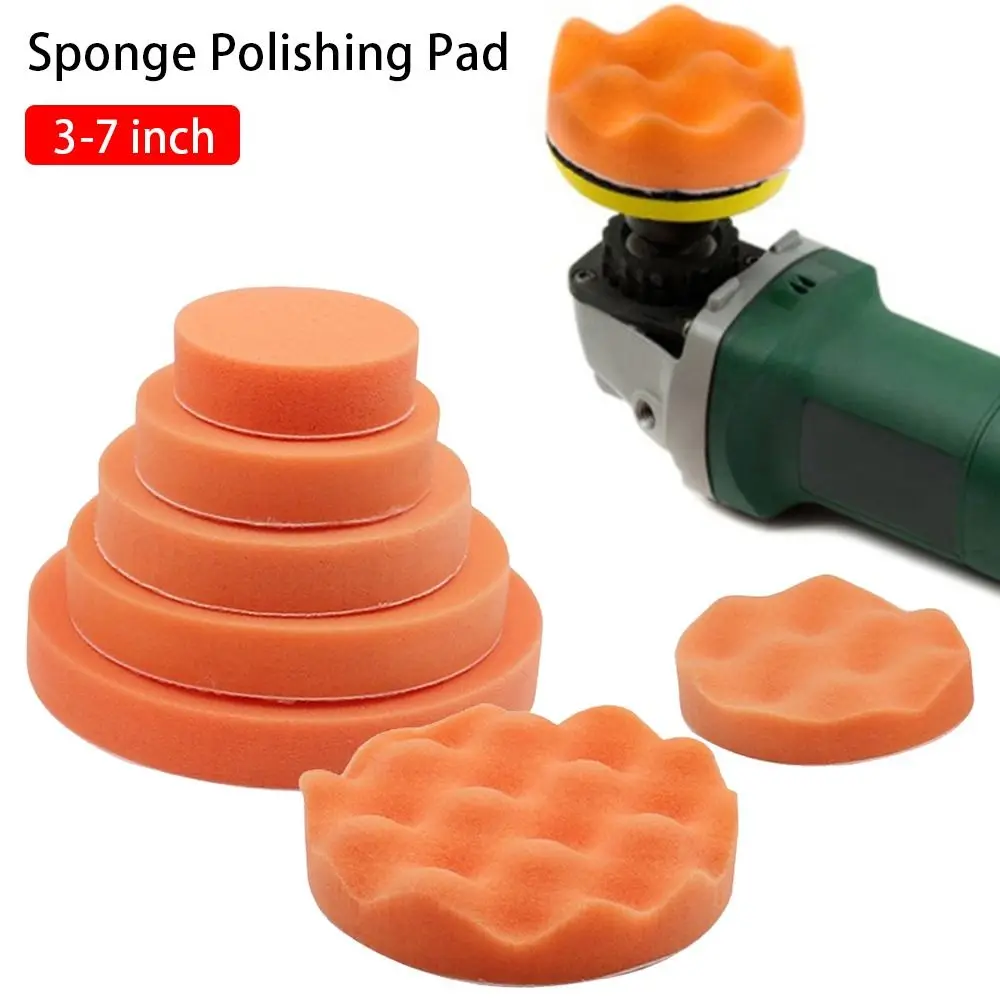 

3-7inch Sponge Polishing Pad Car Polishing Grinding Disc Waxing Pad Flat Wavy Sponge Buffing Foam Pads Tools Accessories