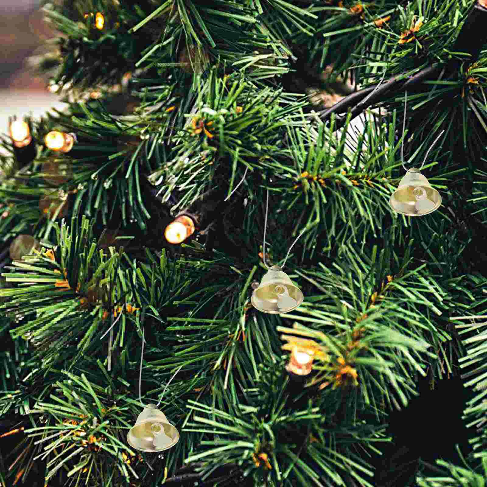 Ornements de mini cloches en métal argenté, décorations d'arbre de Noël, Jingle Elmain, 20 pièces