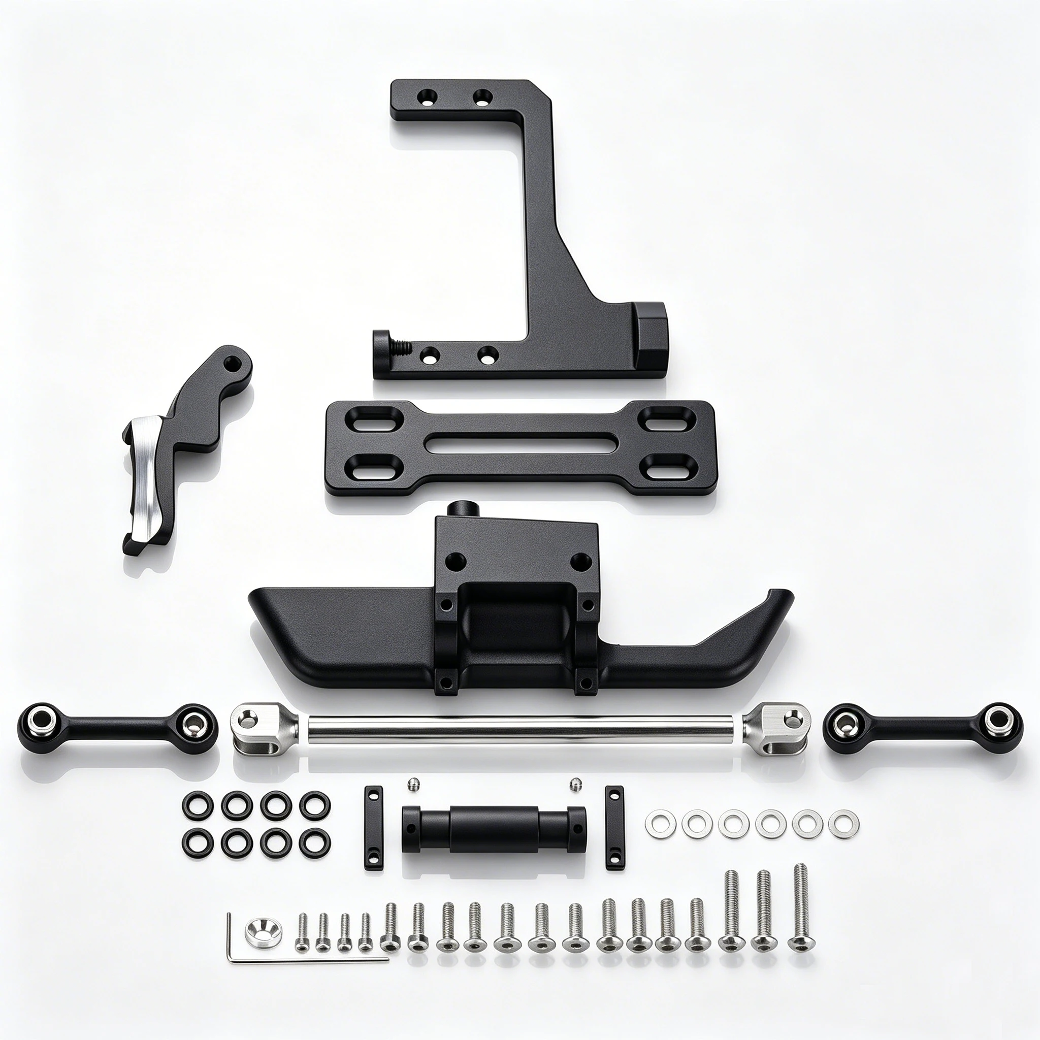 Servo Mount with Full Hydraulic Steering Kit for 1/10 RC Crawler – CNC Aluminium, Fits Vanquish VS4-10 Phoenix F10 DIY