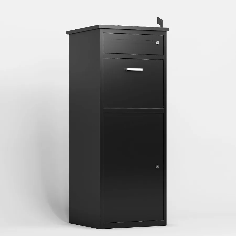 

Package Delivery Box for Outside with Lock15.74L*16.92W*44.5H HeavyDuty Steel Package Drop Box with AntiTheft Design WeatherRes