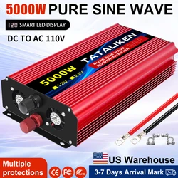 1000W/22000W/3000W/4000W 2 Sockets Household Car Inverter DC12V to AC110V Pure Wave String 60HZ
