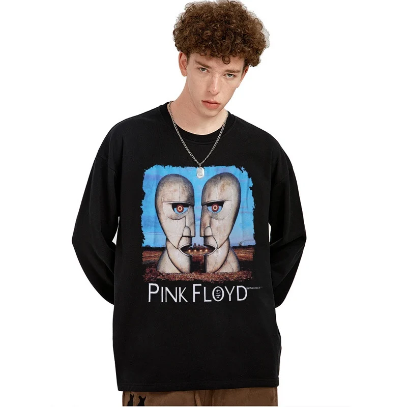 

Fashionable Men's and Women's European and American Vintage Printed Loose Round Neck Hoodie High Quality Pure Cotton