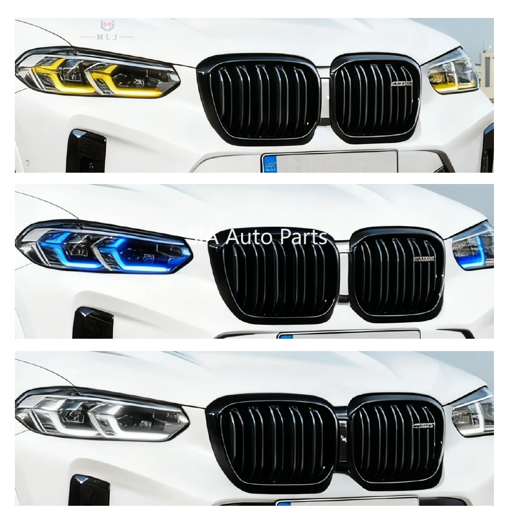 

Новинка для BMW X3 X3M G01 X4 X4M G02 F97 2023, фары, желтые ангельские глазки, синие, красные дневные ходовые огни, светодиодная панель