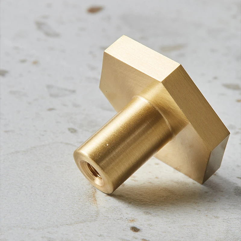 

Nordic Style Hexagon Solid Brass Cabinet Knob Cupboard Handle Door Pull Handles SimpleLife Brass Color Entryway Clothes Hook