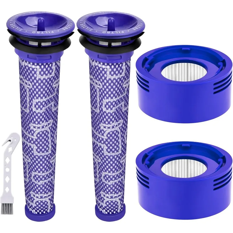 4 pièces pour aspirateur sans fil Dyson V7 V8 Animal Absolute Motorhead Origin SV10 V7 Animal, 2 filtres HEPA post-filtration, 2 pré-filtres 965661-01 967478-01