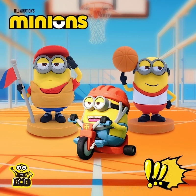 

Аутентичные авторизованные статические фигурки Миньонов, спортивная серия, модные игрушки, мультяшные украшения для автомобиля, подарки, игрушки