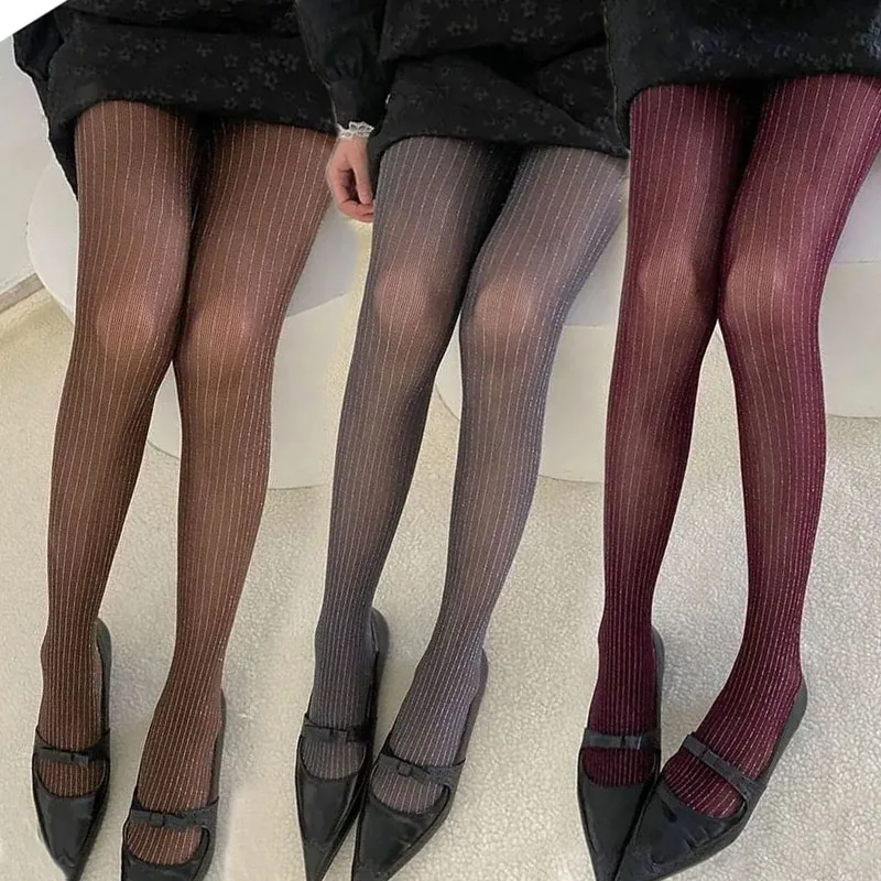 

Новые анголы, красные кофейные колготки, женские прозрачные ботинки в стиле ретро с серебряной отделкой, чулки, сексуальная униформа, блестящие утягивающие колготки для девочек