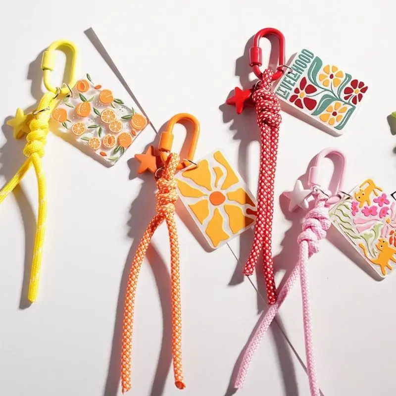 31BB Embossed Bag Charm Keychain with Braided Cord for Daily Use Daily