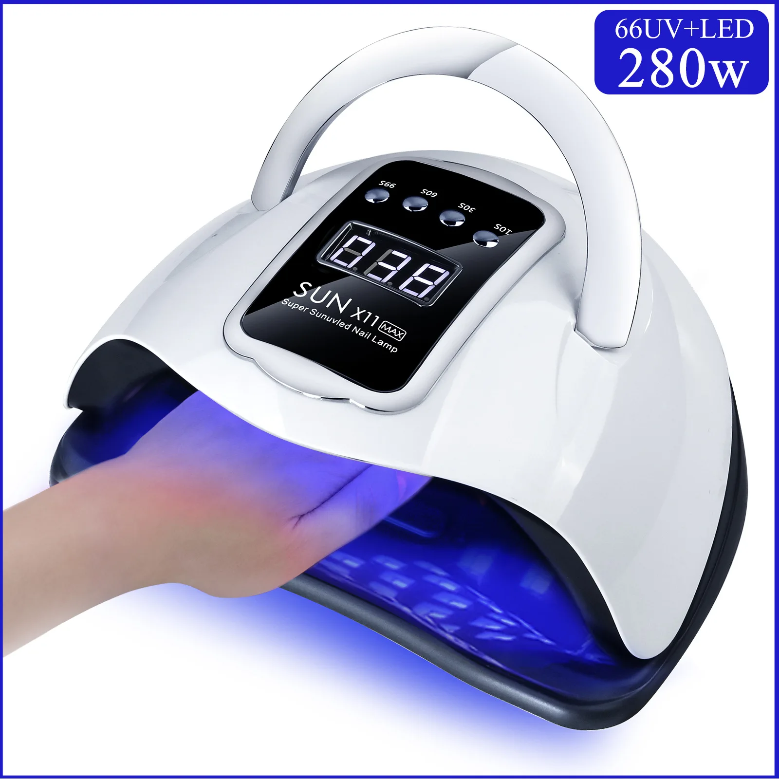 280W UV LED Nail Lamp X11 Smart Sensor Gel Dryer Machine,Fast Curing 30s for Professional Salon&Home Use Portable Nail Equipment
