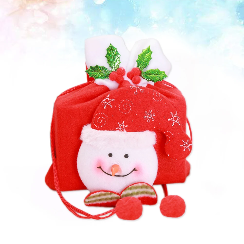 

Christmas Santa Gift Bags Candy Pouch with Handles Kids Presents Cartoon Design Premium Material Christmas Decorations Holiday