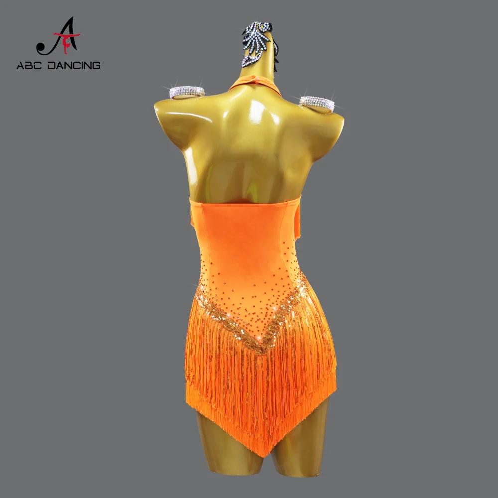 

2026 Stage Performance Outfit For Women Latin Dance Costume Girls Ballroom Dress Prom Sports Practice Competition Tassel Clothes